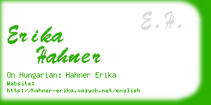 erika hahner business card